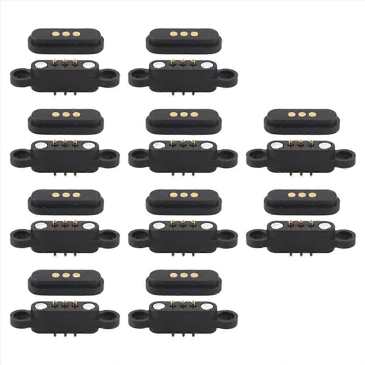 10 Paar 2,3 Mm Federbelastete Magnetische Pogo-pin-steckverbinder Mit Durchgangsbohrung, 10-poliges Magnetisches Push-pin-set