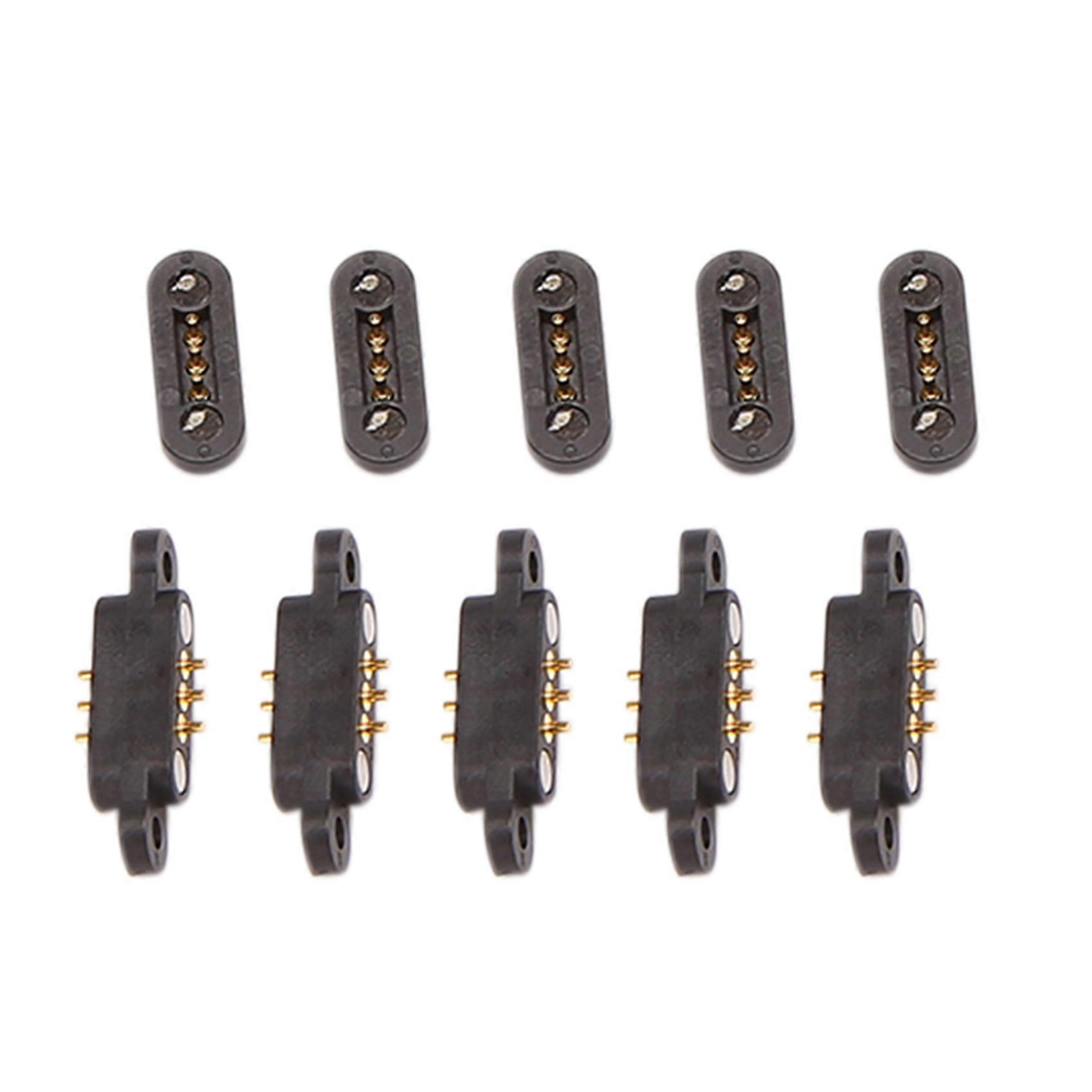5 Paar Federbelastete Magnetische Pogo-pin-steckverbinder, 2,3 Mm Rastermaß, Stiftladeanschluss, Goldkontakt, Schnellbefestigung, Für Elektronische Anwendungen, 5er-packung.