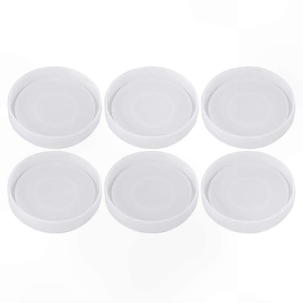 6er-set Silikonformen Für Runde Diy-untersetzer Und Harzkreationen, Ausstechformen Für Untersetzer Und Platzsets, Epoxidharzform, Gießformen, Standardgröße
