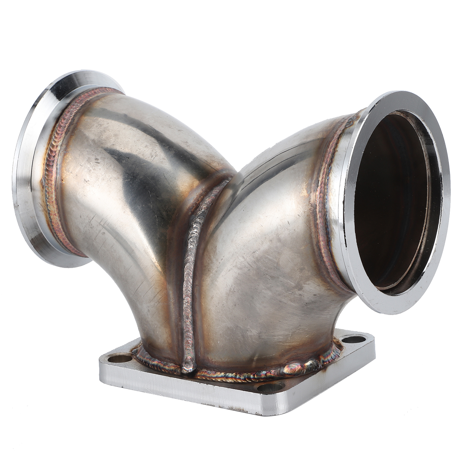 3-zoll-doppeleinlass-y-kragen Für T4-doppel-scroll-turbolader, Abgewinkelter Adapter Für V6- Und V8-motoren, Kompatibler Flansch.