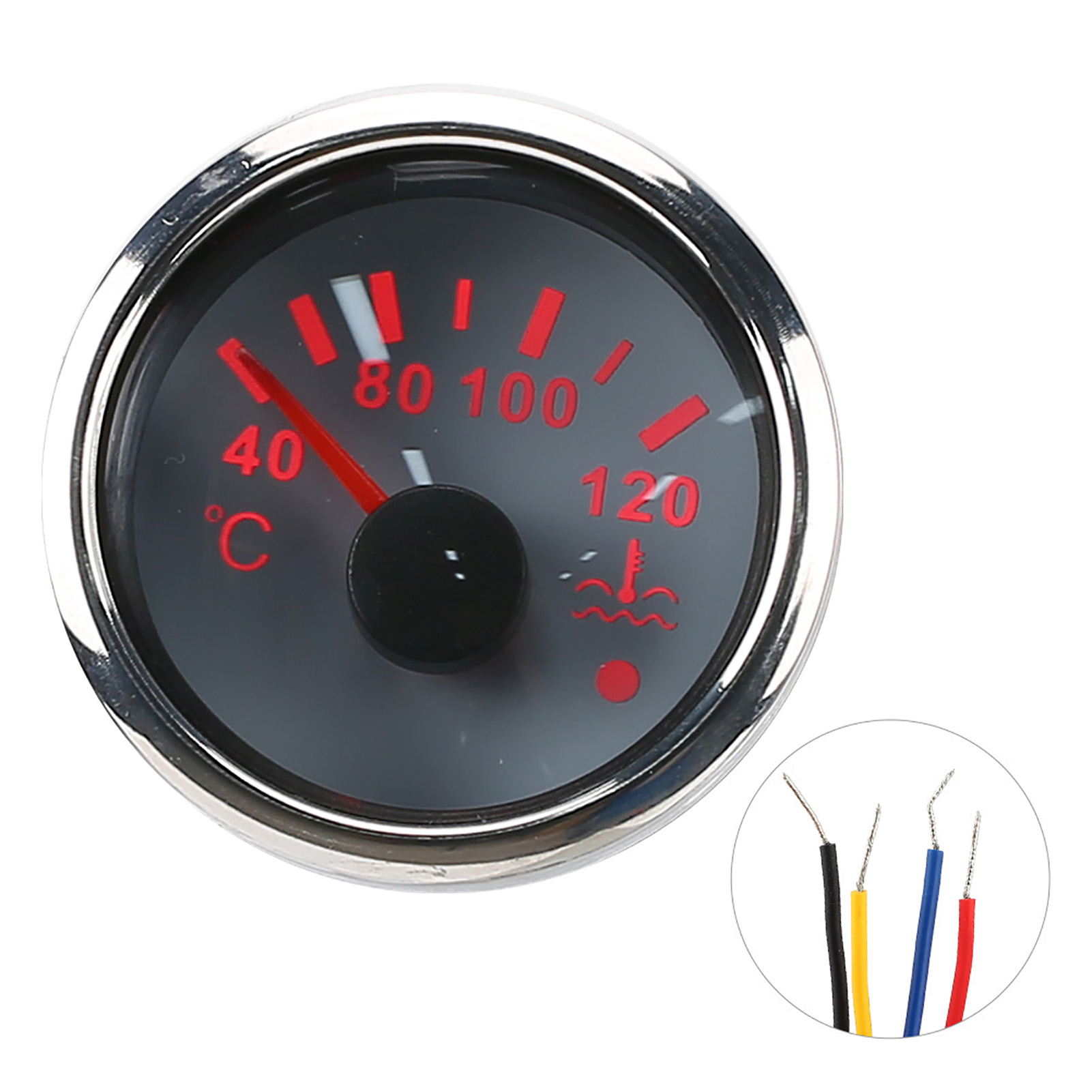2-zoll-kühlwassertemperaturanzeige 40–120 °c, Intelligenter Alarm, Ip67 Wasserdicht, 12 V/24 V, Eu-sensor (0–190 Ohm)