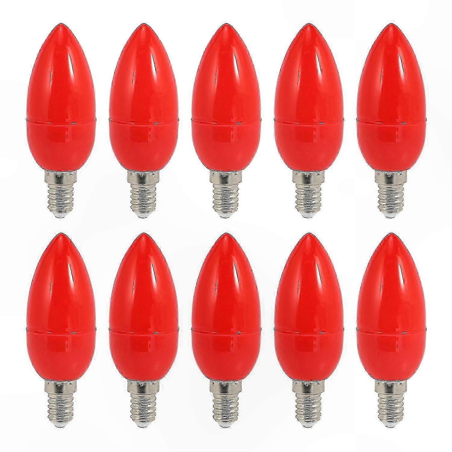 E14 Led-kerzenbirne, Rot, Dekorative Energiesparlampe, Romantische Ambientebeleuchtung, Halogenersatz, Für Den Innenbereich, 2er-pack, Dunkelroter Farbton