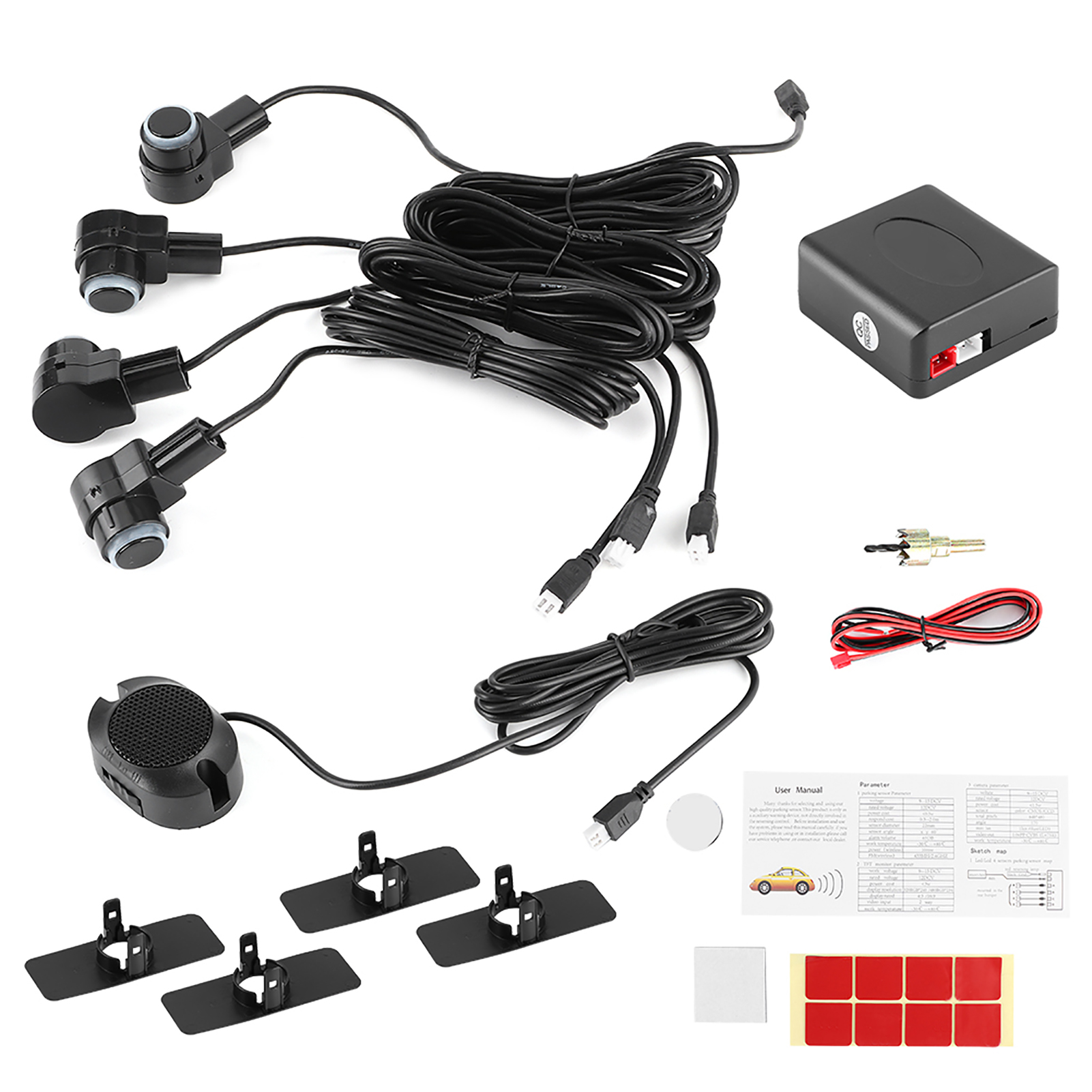 Intelligentes Einparkassistenzsystem Mit 4 Automatischen Rückfahrradarsensoren Und Einem 65 Db Lauten Akustischen Warnsignal.