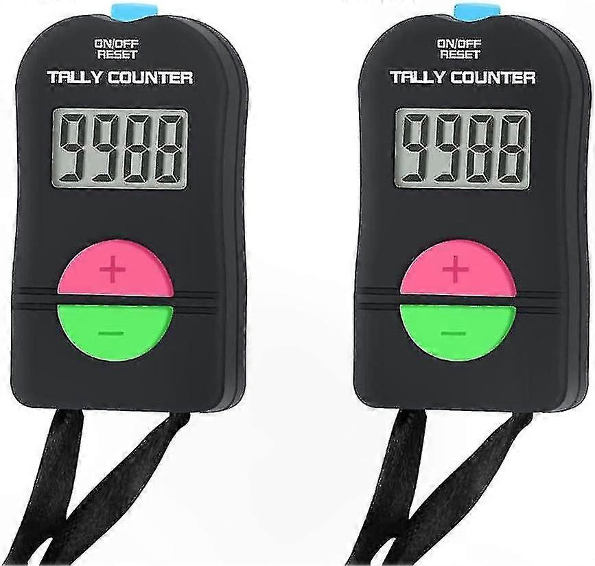 2-teiliger Digitaler Klickzähler Mit Kabel, Manueller Elektronischer Zähler Für Addition Und Subtraktion