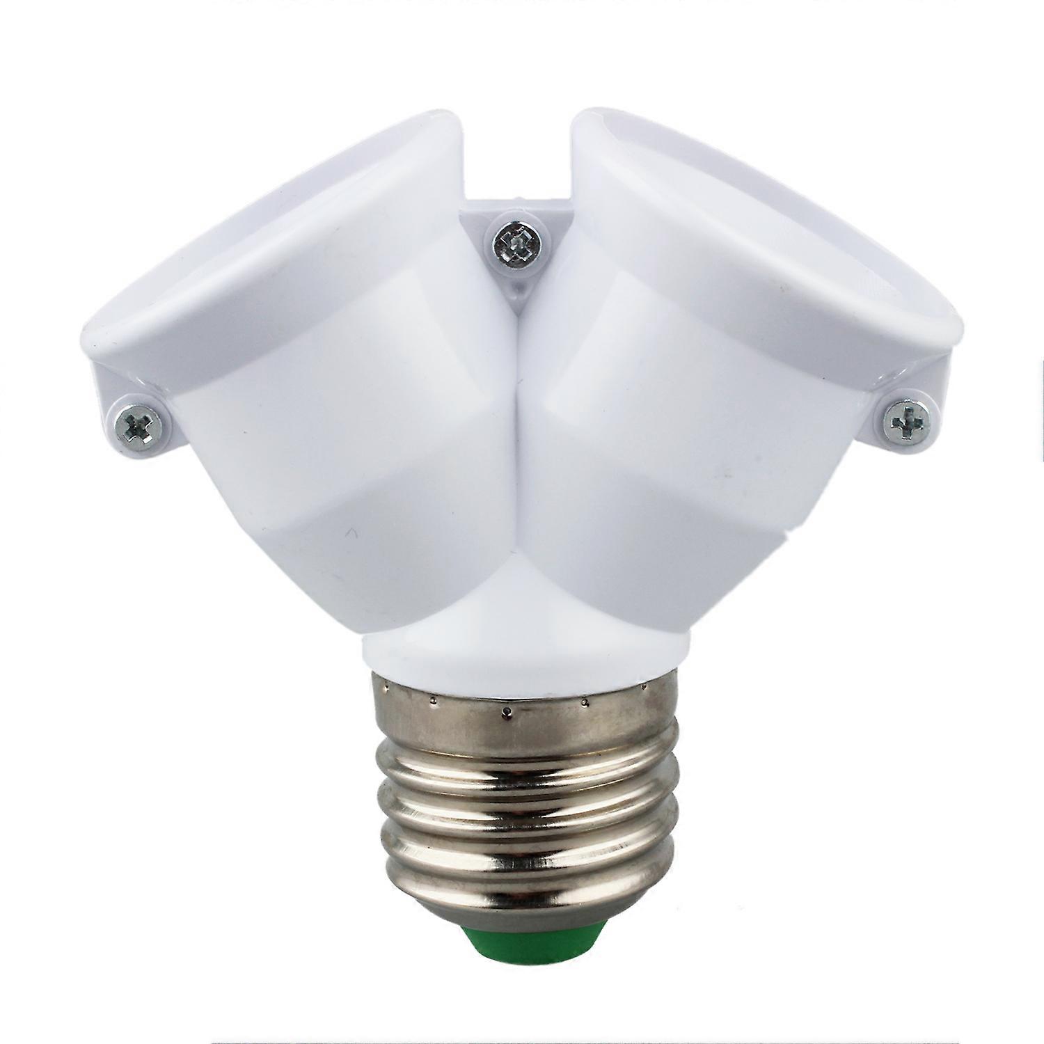 E27-zu-e27-fassungsadapter, 2-wege-lampenverteiler, Lampensockelkonverter, Stromverteiler, Für Den Heimgebrauch, Weiß, Langlebiges Material, Kompatibel Mit Led- Und Herkömmlichen Glühbirnen.