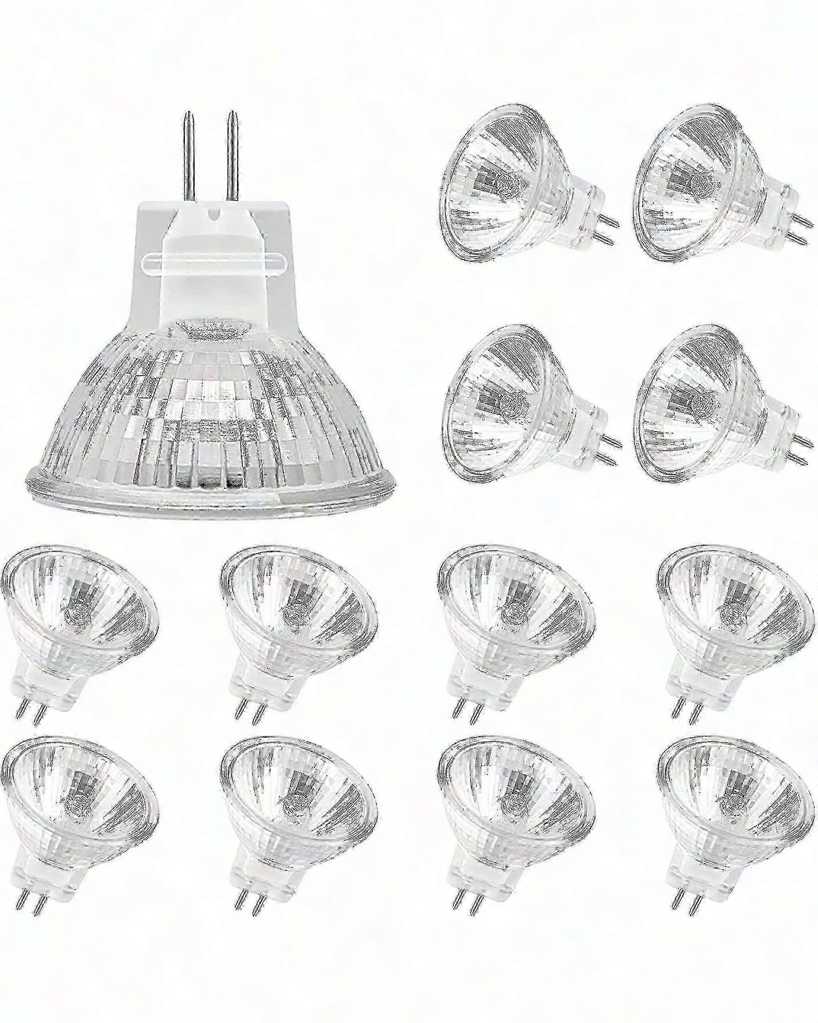 Mr11 Gu4 12v 20w Halogenlampe, 12er-pack, 2-pin-sockel, Dimmbares Glas, Warmweißes Licht (2700k), Deckenstrahler, Energieeffiziente Beleuchtung