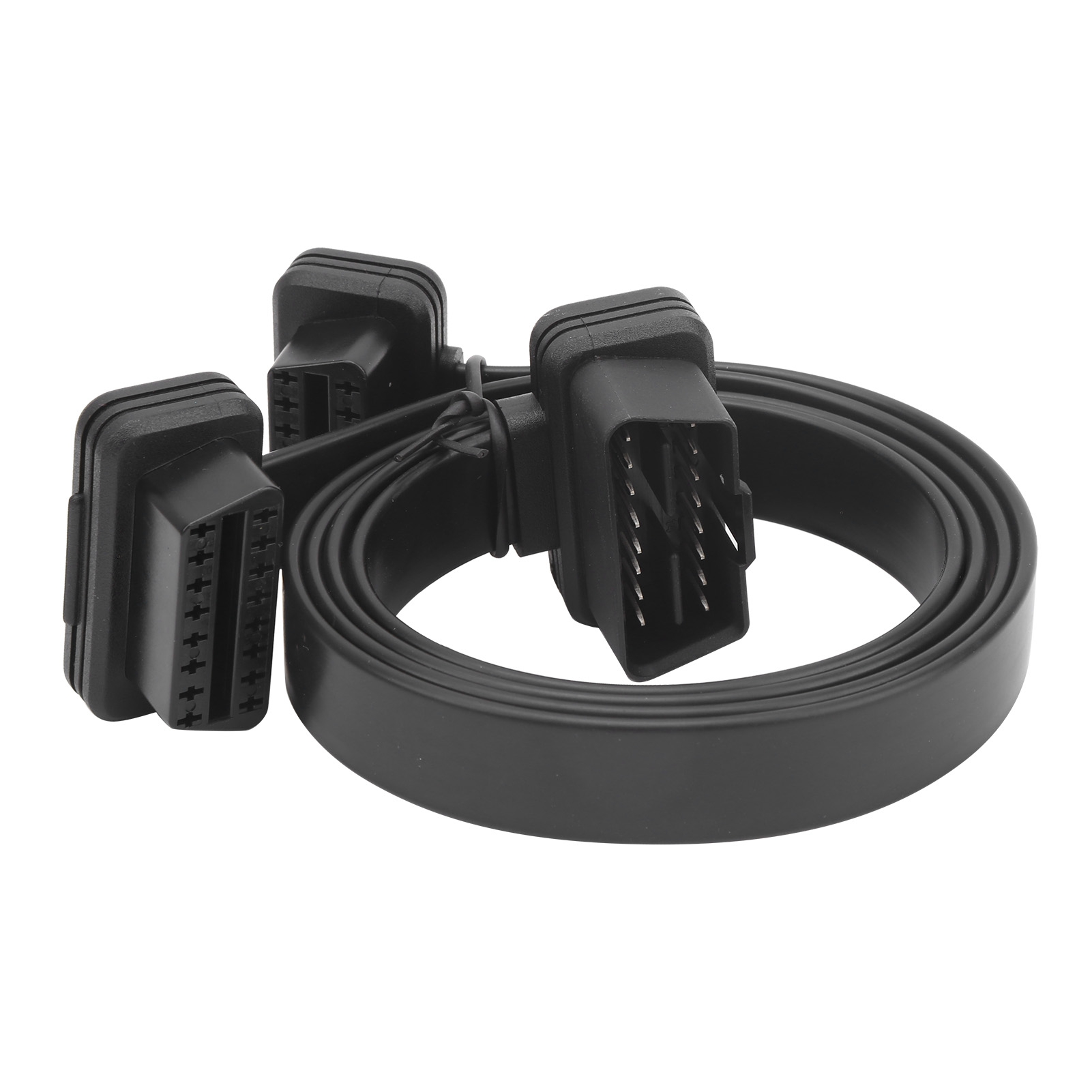 Obd 16-poliger Stecker Auf Zwei Abgewinkelte Buchsen Verlängerungskabel, 50 Cm