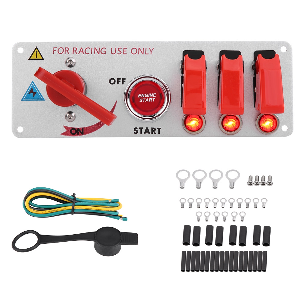 12v Rennwagen-motorstartpanel Mit Led-druckknopfschalter Und Kipphebel