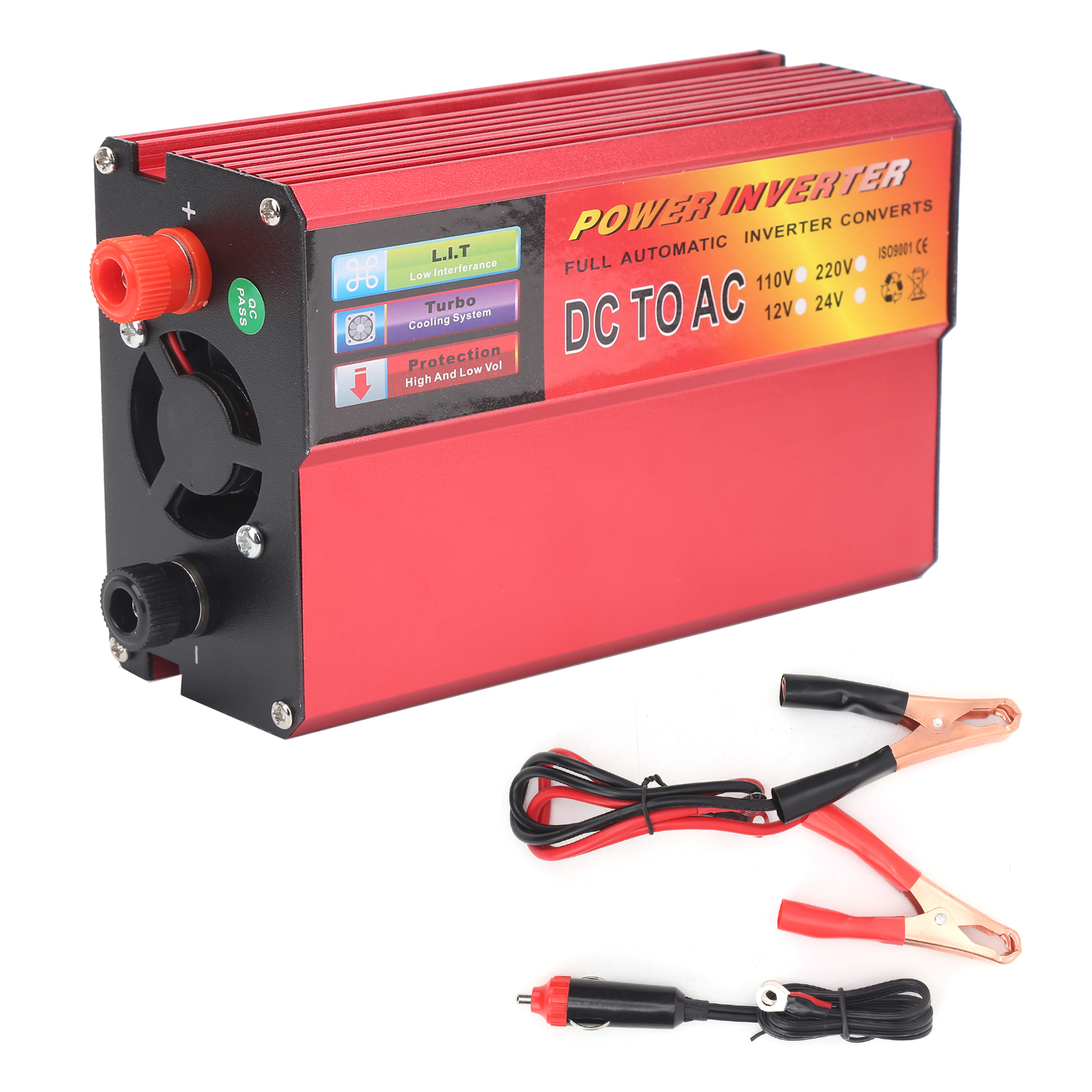 12 V Dc Auf 110 V Ac 800 W Modifizierter Sinus-wechselrichter, Led-anzeige, Multifunktionaler Smart-wechselrichter, Rot