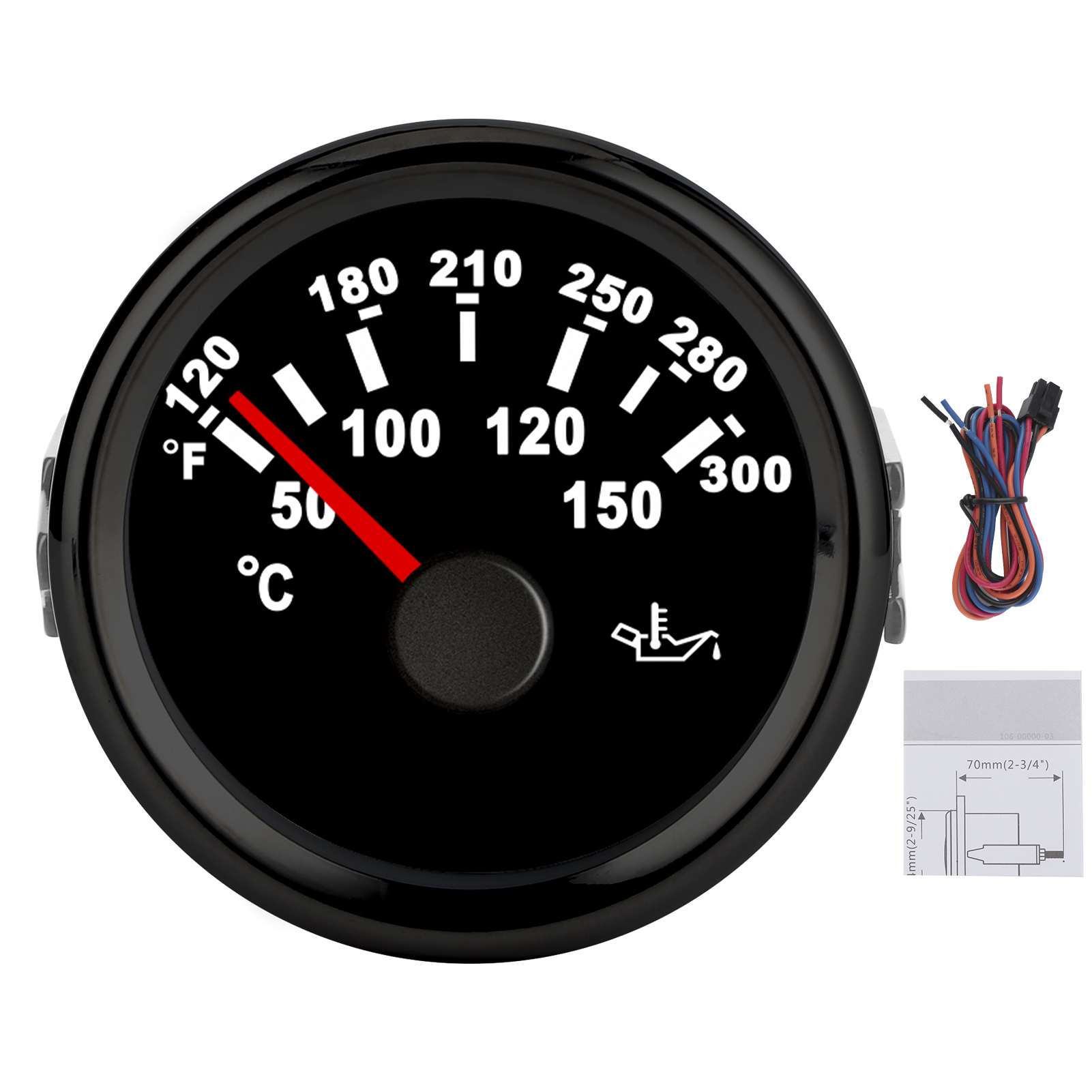 Öltemperaturanzeige 50-150℃ Mit Hintergrundbeleuchtetem Lcd-display Für Auto, Boot, Yacht Und Wohnmobil