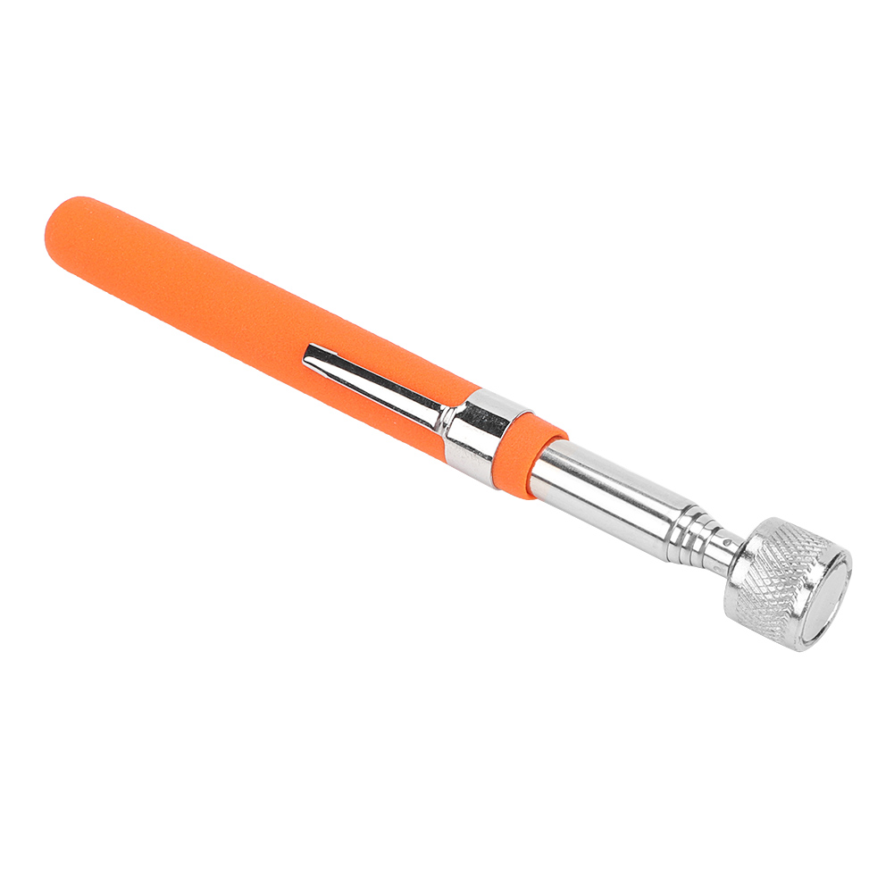 Rutschfester, Magnetischer Teleskopstock Mit Orangefarbener Led Und Ausziehbarem Greifwerkzeug Zum Aufheben Von Gegenständen