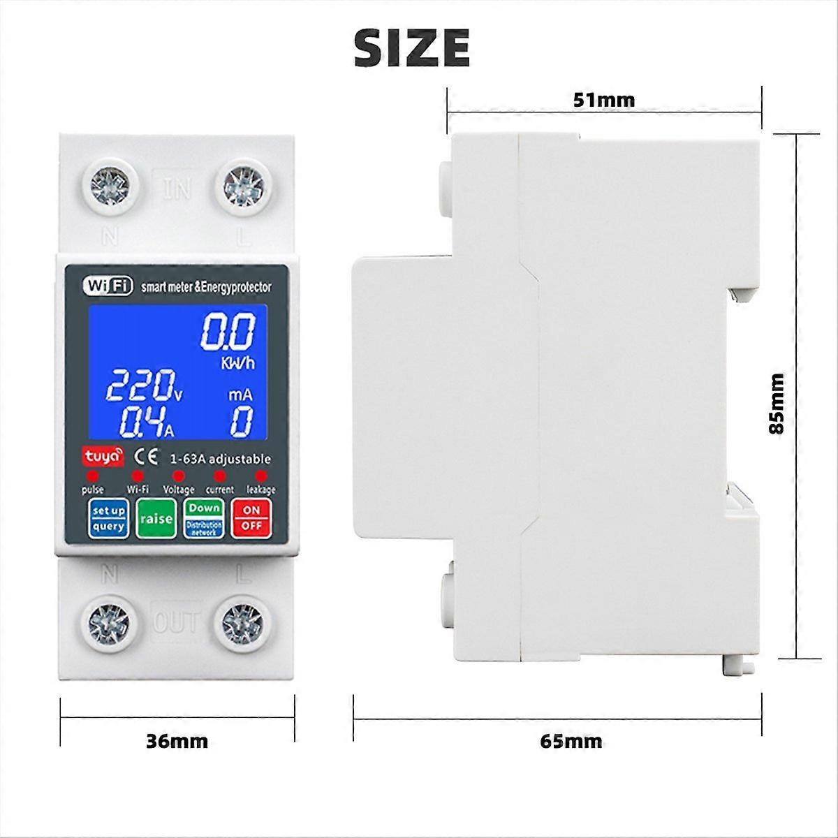 Tuya Wtdzw-63a 220v Intelligenter Leitungsschutzschalter, Photovoltaik-solarschutz, Fernsteuerung Per App, Automatischer Schalter Für Elektrische Installationen