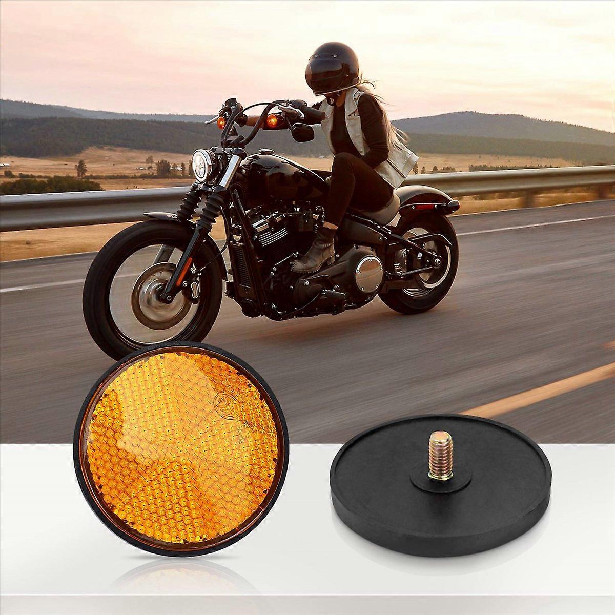 Universelles 2x2"-rundreflektor-set In Orange Für Motorräder, Atvs Und Motocross-maschinen – Sicherheitszubehör Mit Hoher Sichtbarkeit, 2-teiliges Set
