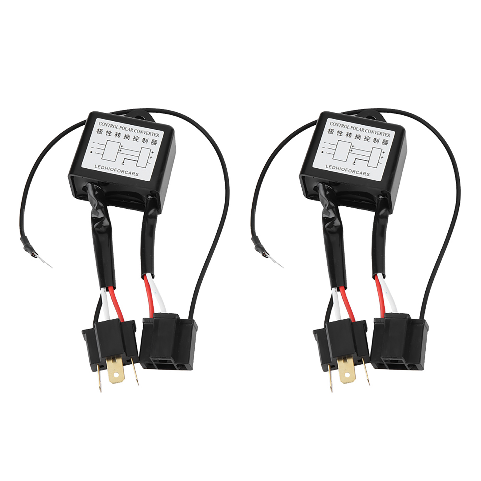 2 Led-polaritätsumkehrstecker Mit Adapterkabelbaum Für H4-glühbirnen