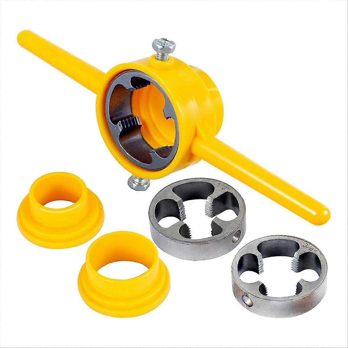 Set Mit 6 Wiederverwendbaren Pvc-gewindeschneidwerkzeugen, Gewindebohrer Für Polyvinylchloridrohre, Sanitärzubehör Für Manuelles Gewindeschneiden, Robustes Rohrgewindeschneidset, Sechsteiliges Set Für