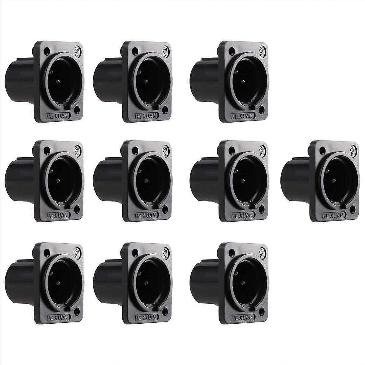 Gerader Xlr-einbaustecker (männlich), 10er-packung, Professioneller Stecker Für Audiokabel.