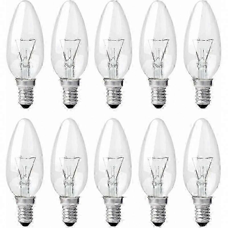10er-pack E14-flammenlampen, 40 W, Dimmbar, Klarglas, Glühlampe