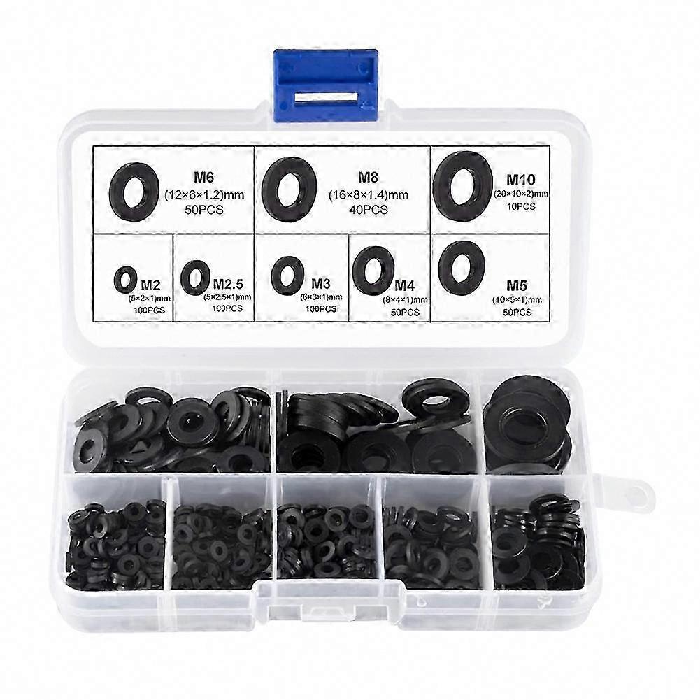 Flache Unterlegscheiben Aus Nylon-gummi, 500 Stück, Korrosionsbeständig, Sortiment Für Heimwerker Und Reparaturen