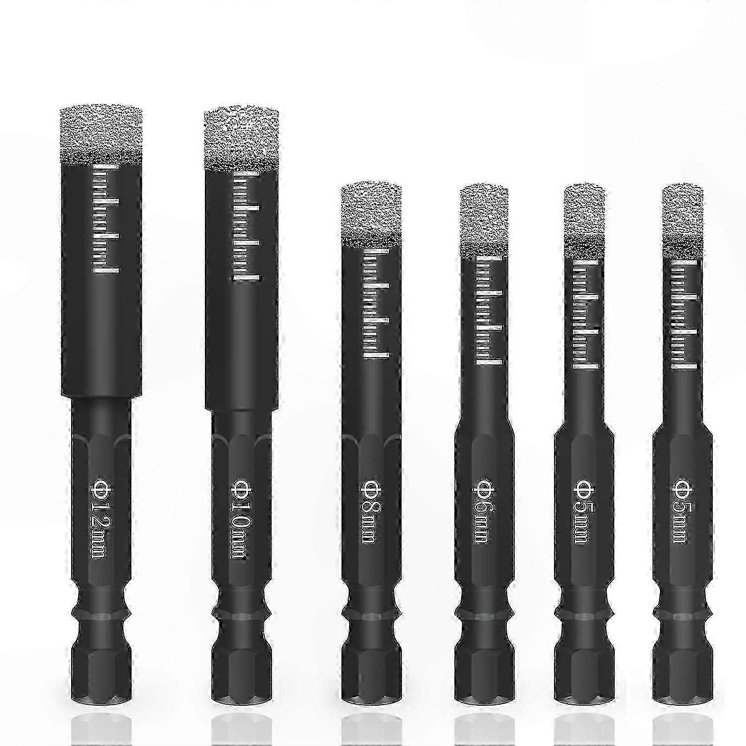 Set Mit 7 Diamantbohrern Für Granit Und Keramik, 5–16 Mm, Schwarzes Schneidwerkzeug, Kernbohrer, Fliesenbohrer, Hartsteinbohrset