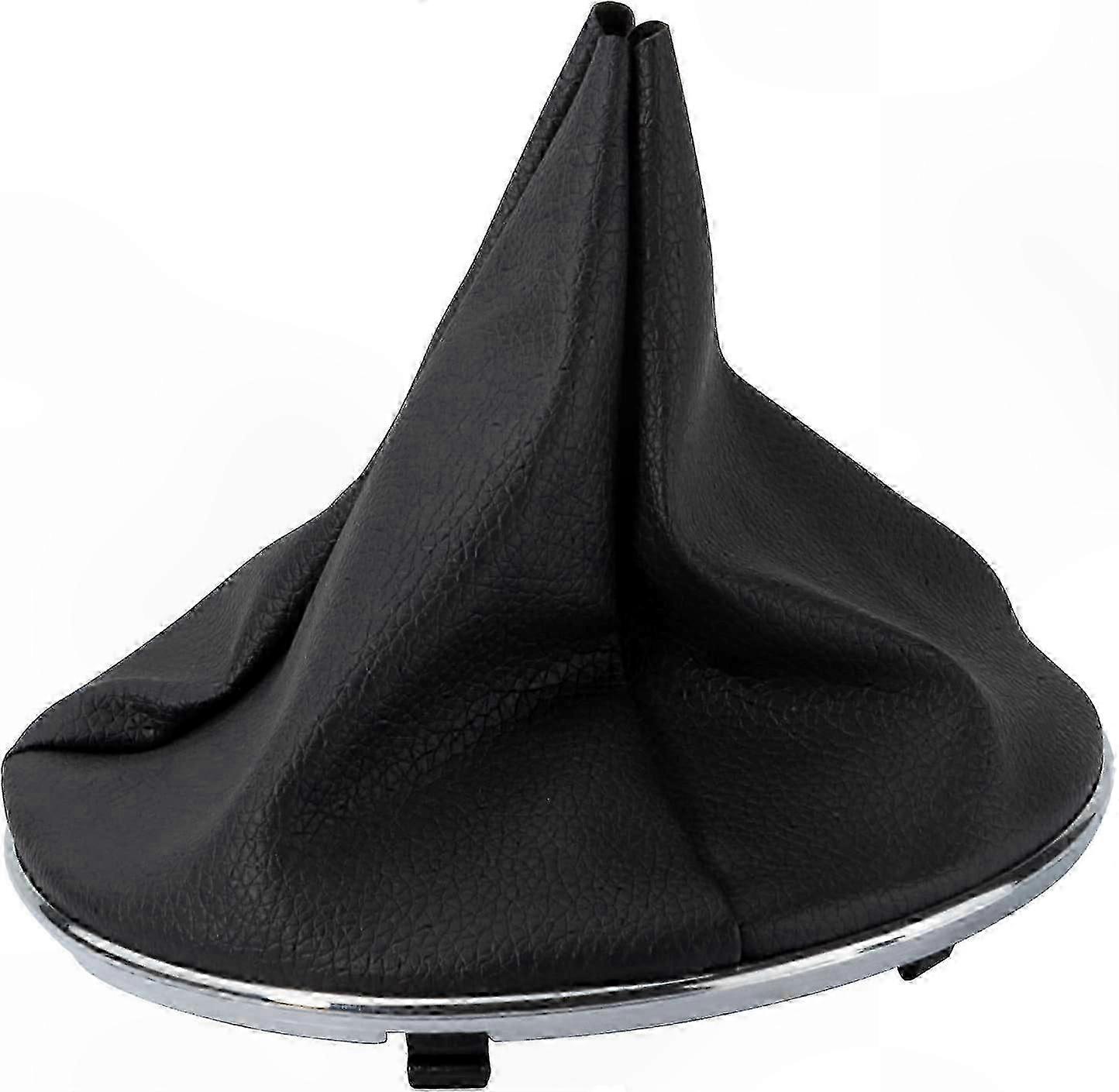 Schwarzer Lederschalthebelbezug Mit Chromknauf Für Fiat 500 Und 500c 2007-2015, Ersatzteilnummern 55344016, 50293173, 50295075, 50295325.