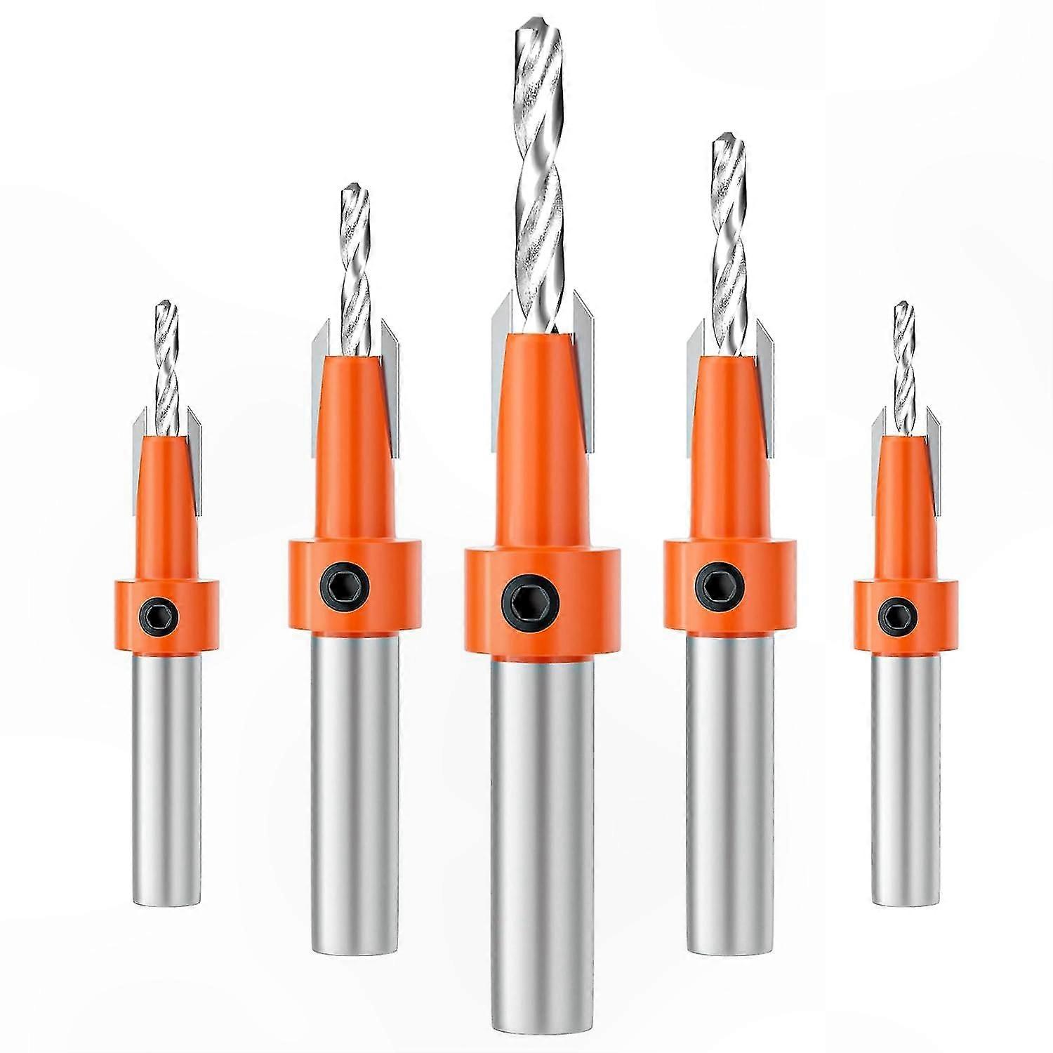 Entgraten, 5-teiliges Set Konischer Hss-bohrer, 10 Mm Sechskantschaft, Anfaswerkzeug Für Holzbearbeitung Und Heimwerkerprojekte.