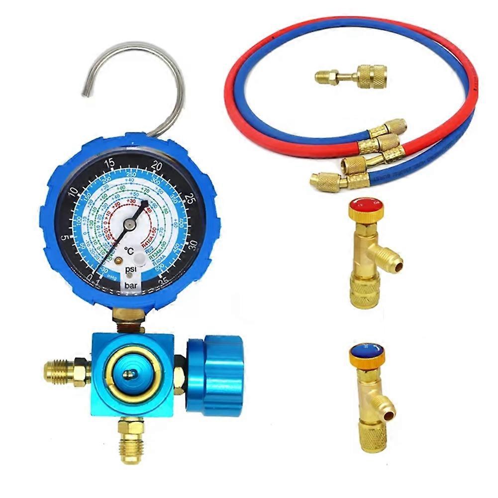 Druckregelverteiler Für Klimaanlagen (r22, R410a, R134a Und R404a), Kältemittelfüllmengenmesser-set Mit Schläuchen, Doppelmanometer Für Hlk-anlagen, Werkzeug Zur Fehlersuche In Kälteanlagen