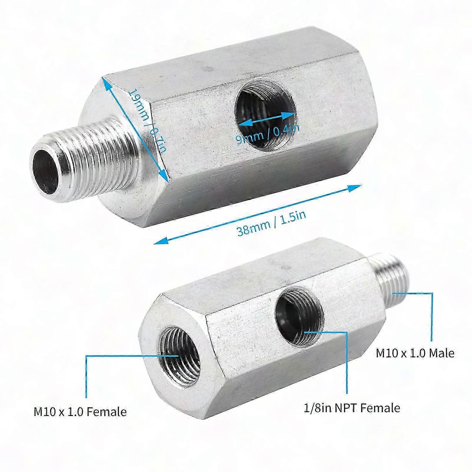 Öldrucksensor-adapter-t-stück Npt-außengewinde Auf Innengewinde 1/8 Zoll Auf M10x1,0-anschluss Für Turbo-kraftstoffleitungsanzeige