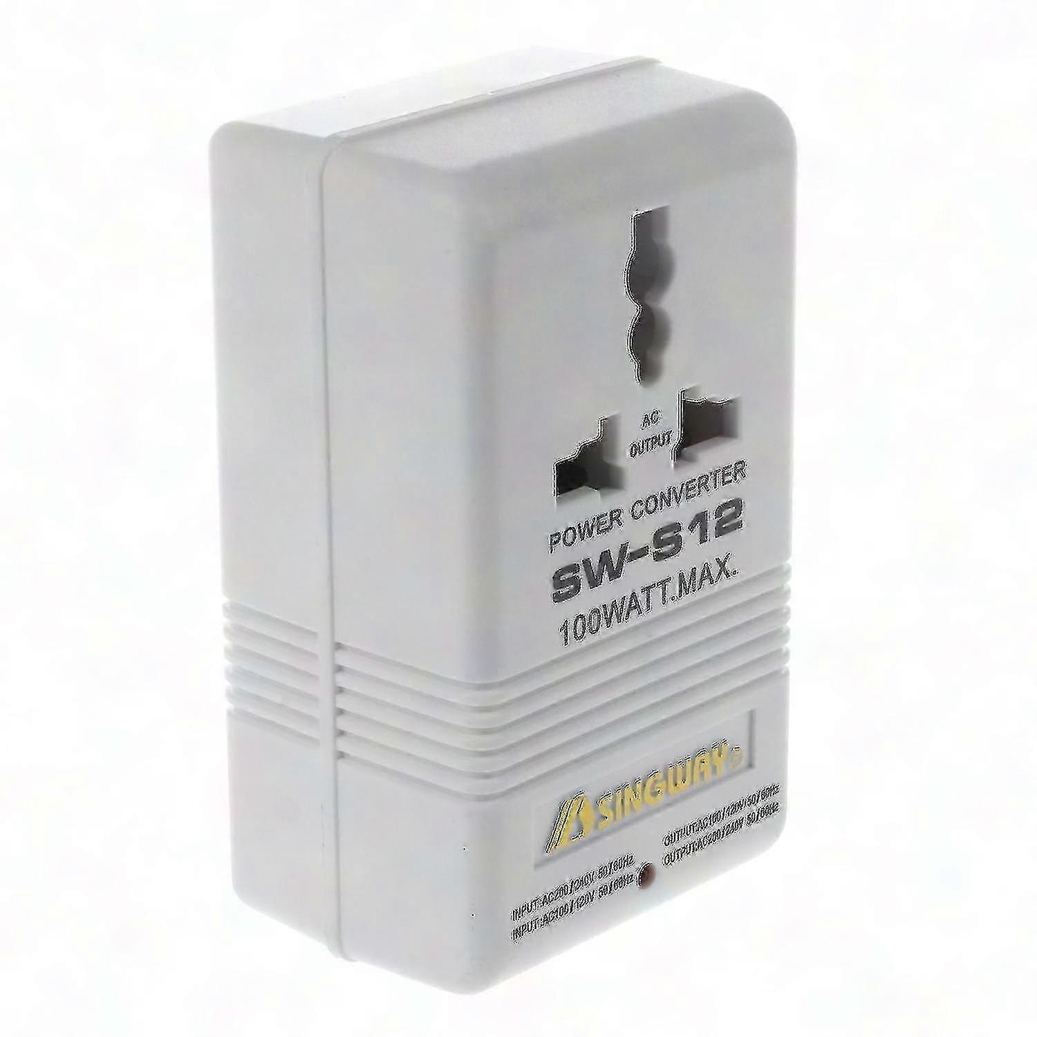 100-w-reisespannungswandler 110–120 V Auf 220–240 V, Weißer Auf-/abwärtstransformator, Universalstecker, Leicht Und Kompakt