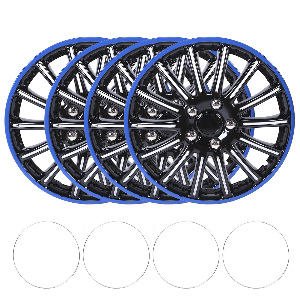 Aufsteckbare 15-zoll-radkappen In Schwarz Und Blau Für Stahlfelgen Und R15-reifen, Reserveradkappen.