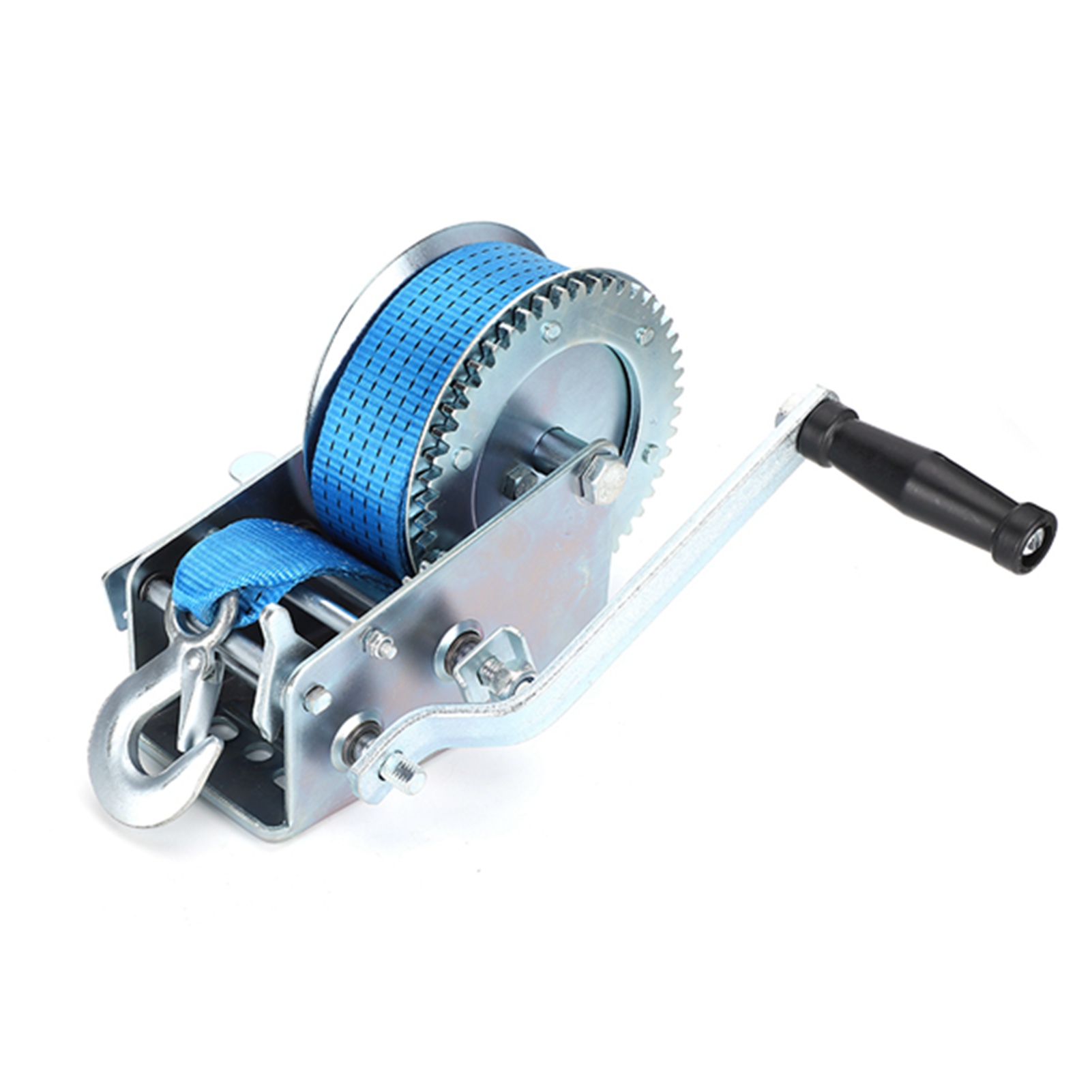 Hochleistungs-handwinde (3500 Lb) Mit 10 M Gurt, Blau, Für Atv-, Boots- Und Nutzanhänger