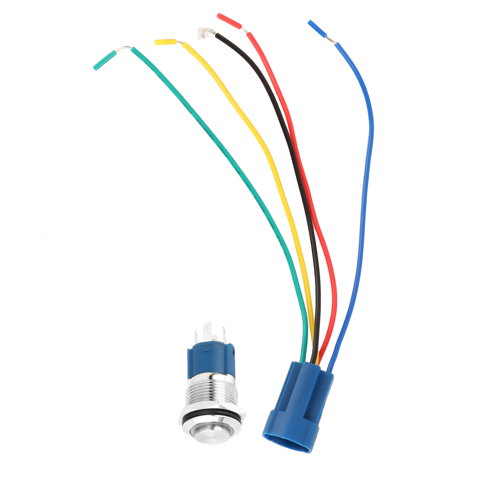 12v 0,6 Zoll Wasserdichter Wippschalter Mit Blauer Led, Selbstverriegelnd, Selbstrückstellend, Druckknopf