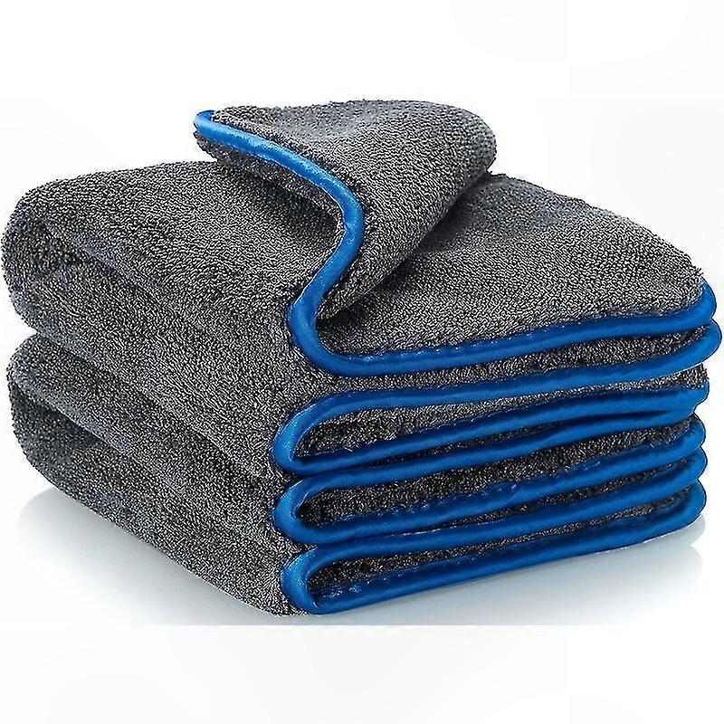 Mikrofasertuch (1200 G/m²), Ultra-saugfähig, 40 X 40 Cm, Blau, 2er-pack – Ideal Zum Trocknen Und Polieren Von Autos, Für Ein Streifenfreies Ergebnis.