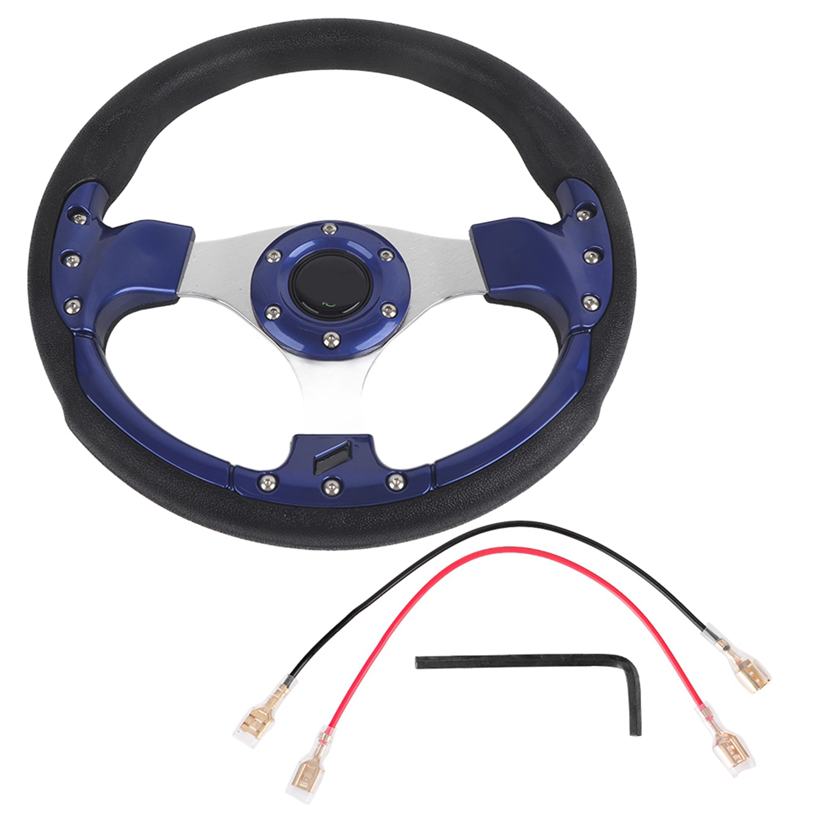 Universelles 13-zoll-320-mm-sportlenkrad Aus Blauem Pu-leder Für Auto-drifting