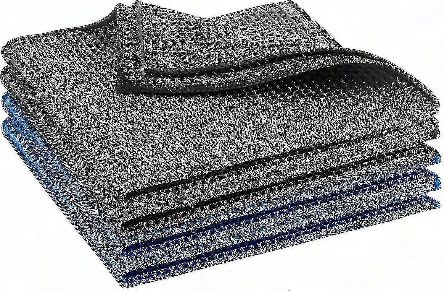 Hochwertige Carbon-mikrofasertücher Für Die Professionelle Fenster- Und Spiegelreinigung – Blaue Und Graue Poliertücher, 40er-packung