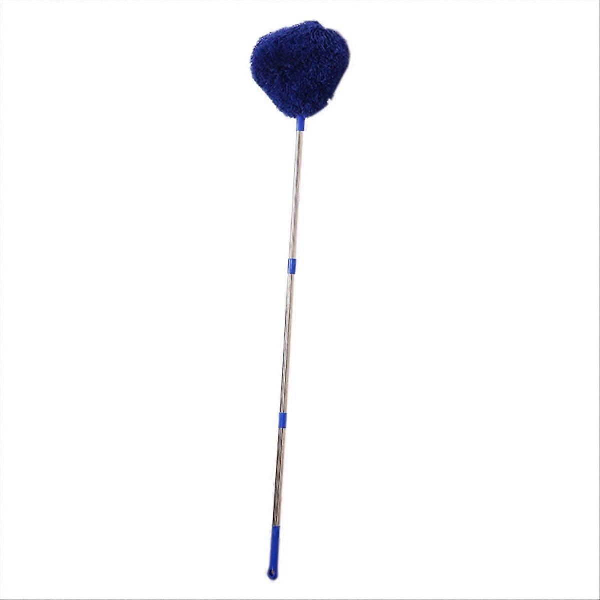 Staubmopp Aus Edelstahl, Langer Griff, Marineblaue Reinigungsbürste, Duster-modell, Zum Abstauben Von Böden Und Oberflächen, Für Den Hausgebrauch