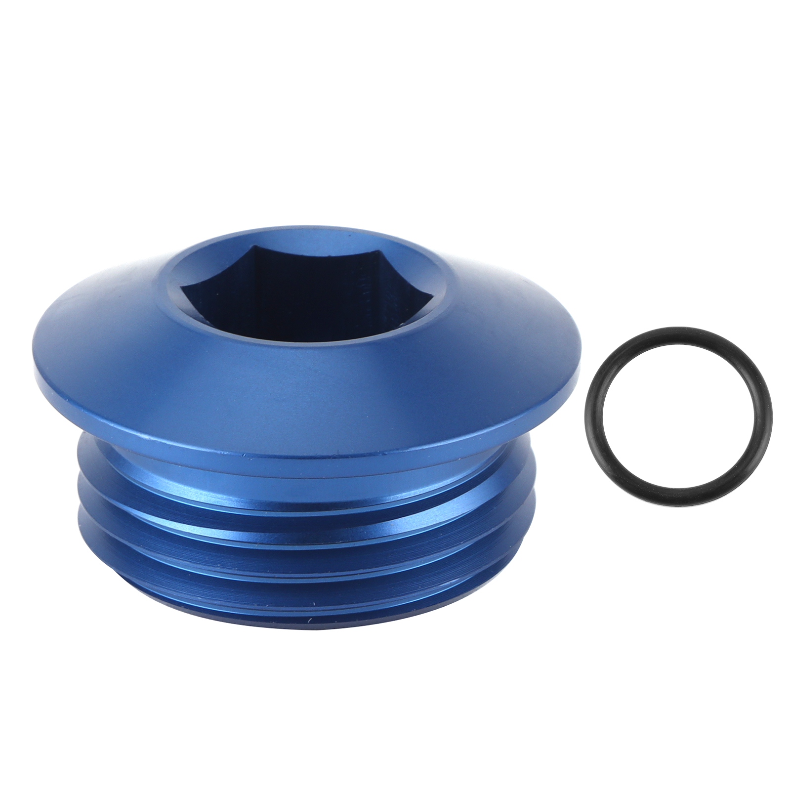 Orb 12an Blindstopfen (männlich), Cnc-gefräster, Blauer Aluminium-sechskantkopf, Mit O-ring Zur Leitungssicherung