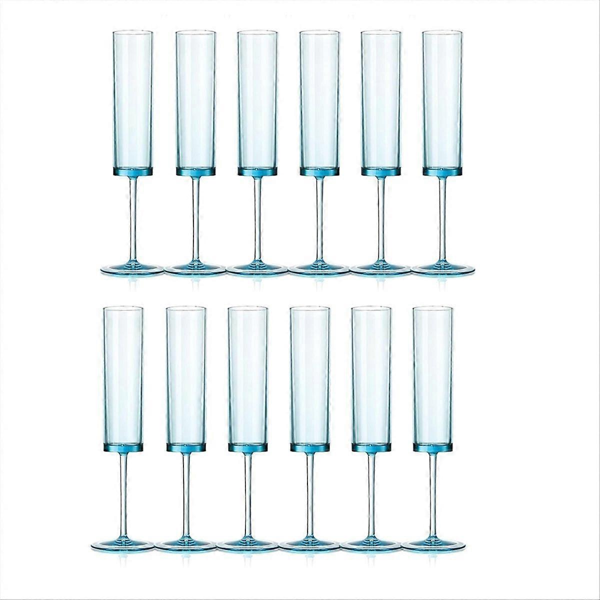 6-unzen-champagnerflöten, Blau, Quadratisch, Mit Stiel, Cocktailgläser, Dessertgläser, 6er-set, Elegant Und Robust