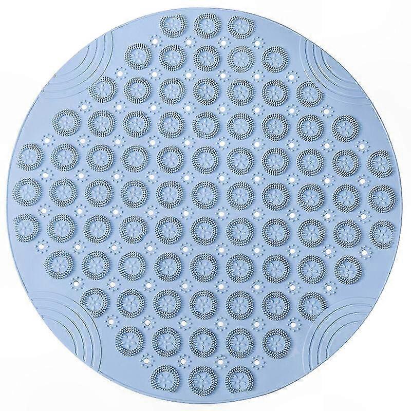 Blaue, Rutschfeste Badematte (55 X 55 Cm) Mit Saugnäpfen Und Abflusslöchern, Maschinenwaschbar, Für Dusche Und Badewanne, Komfort Und Sicherheit Garantiert.