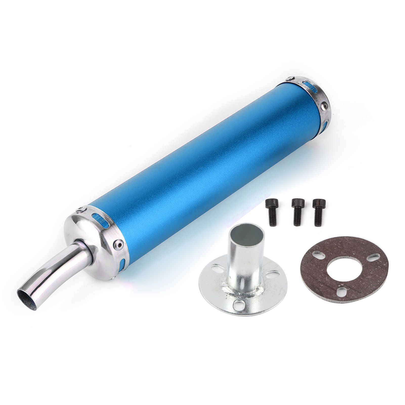 20 Mm / 0,8 Zoll Edelstahl-auspuffschalldämpfer Für Zweitaktmotorräder, Blaues Modifiziertes Teil