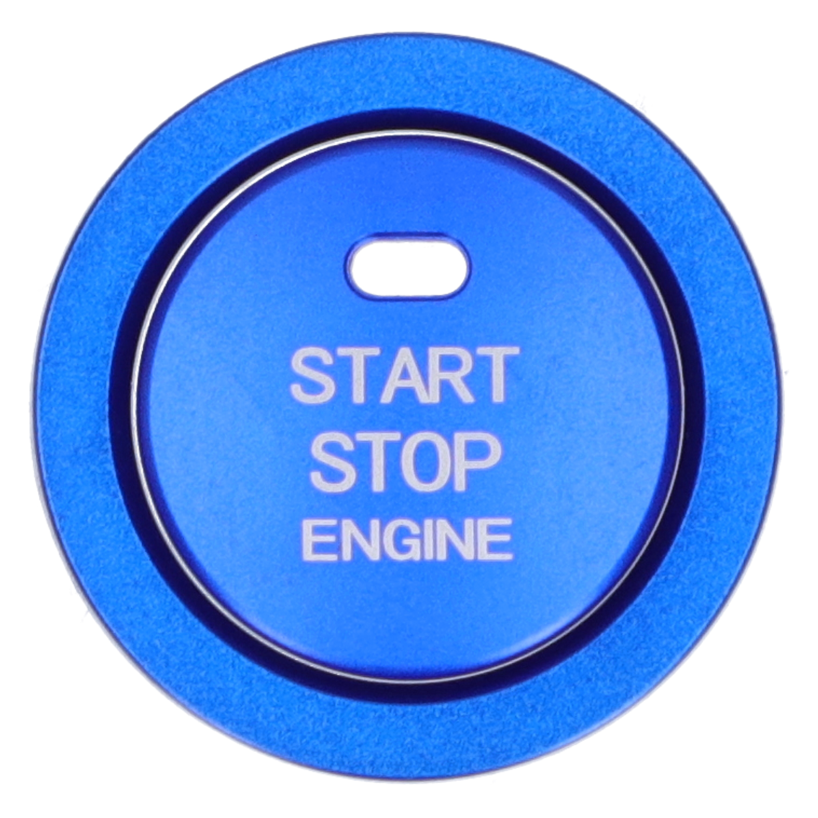 2-teiliger Start/stopp-knopfrahmen Aus Aluminiumlegierung, Autoinnenausstattung, Blau