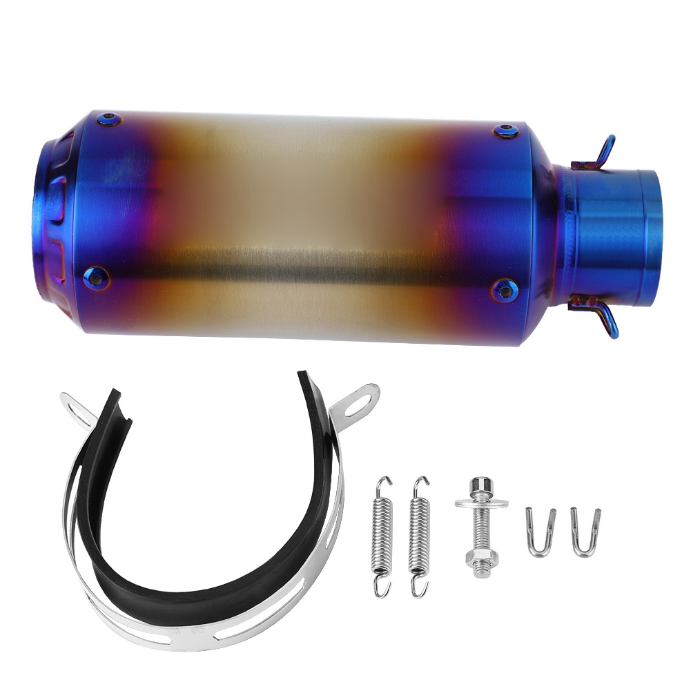 51-mm-motorradauspuff Aus Edelstahl, Blaues Endrohr, Kompatibel Mit Kawasaki Z650