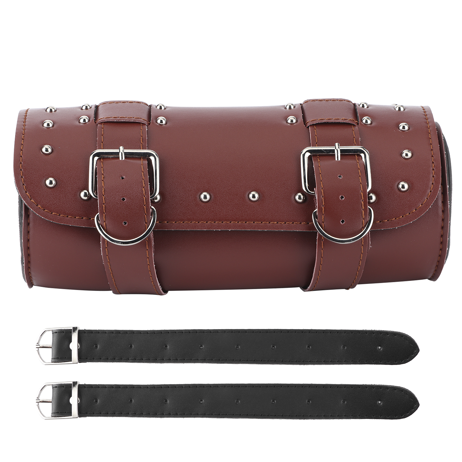 Universelle Motorradtasche Aus Pu-leder, Motorrad-seitentasche, Brauner Rollkoffer, Motorrad-ersatzteil