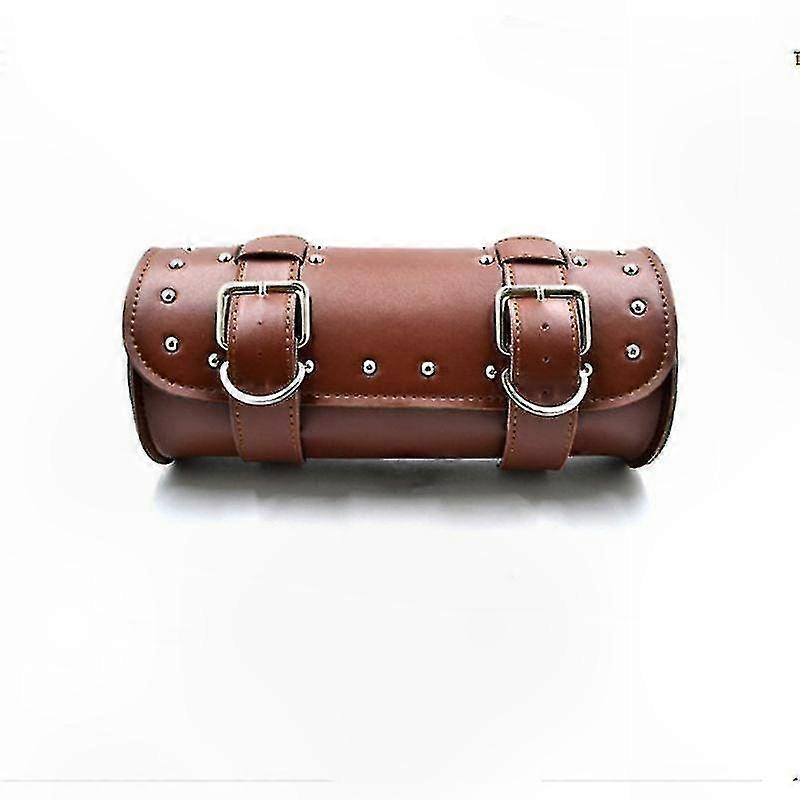 Wasserdichte Motorradsatteltasche Aus Pu-leder, Retro-braun, 30 X 13 Cm, Mit Seitlicher Werkzeugtasche, Wasserdichtes Sitzaufbewahrungszubehör, 3013