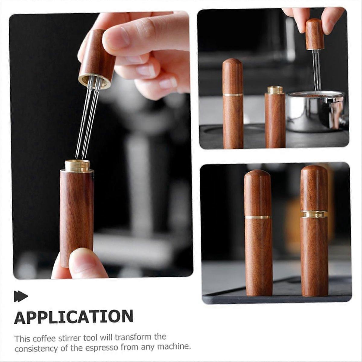 Kaffeepulver-tamper Für Espresso, Set Mit 2 Braunen Dosierquirlen, Kaffeepulver-nivellierwerkzeug, Barista-zubehör