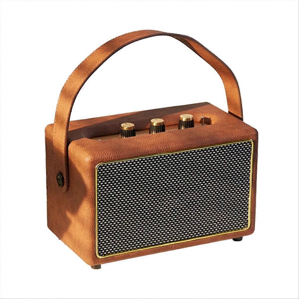 Tragbarer, Kabelloser Usb-bluetooth-lautsprecher In Vintage-braun – Retro-lautsprecher In Braun Mit Kraftvollem Klang, Usb-ladefunktion, Antikem Design, Perfekt Für Reisen Und Zuhause