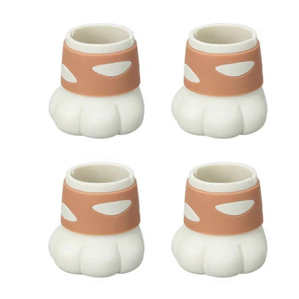 Bodenschoner Für Stuhlbeine, Rutschfeste Katzenkrallenkappen, Möbelschutzhüllen, 4er-set, Gummi, Braun, Standardgröße, Einfache Anbringung Ohne Klebstoff.