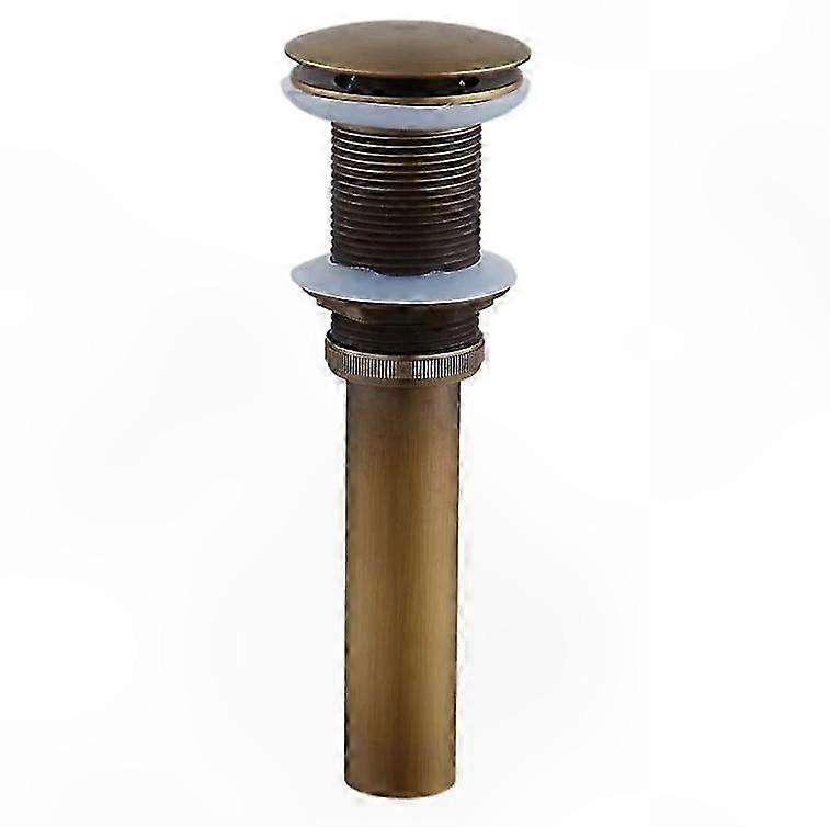 Bronze Pop-up-ablaufgarnitur Für Einzelwaschbecken, Badezimmerablauf Ohne Überlauf, Druckknopfmechanismus, Bronze-finish, 1 Stück