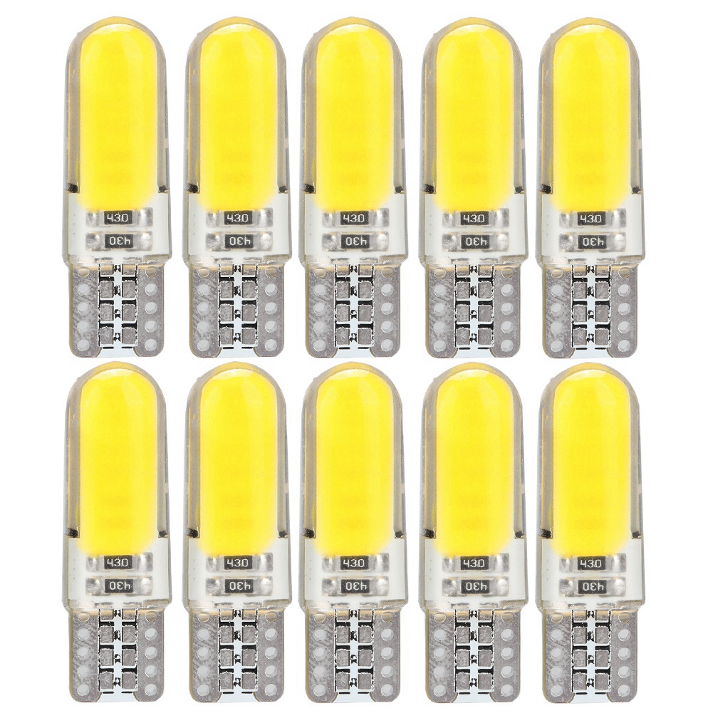 10 Doppelseitige Gelbe T10 Cob-silikonlampen Für Seitliche Parkleuchten Am Auto