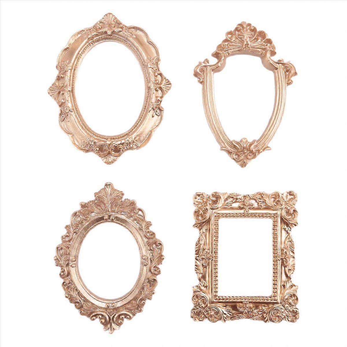 Antikes Bilderrahmen-set, 4er-pack, Retro-wandrahmen In Po-farbe, Dekoratives Wandrahmen-set, Wandbehang Im Antik-stil, Set Mit 4 Vintage-rahmen