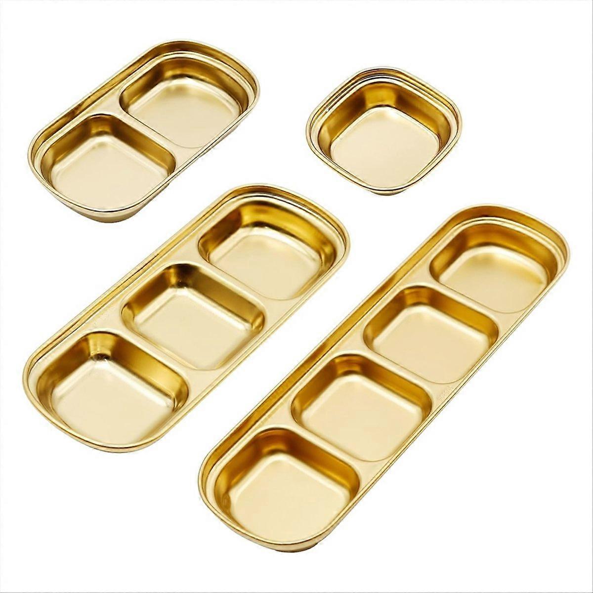 Saucenteller Aus Goldfarbenem Edelstahl, 4er-set, Hochwertige Metall-würzschalen